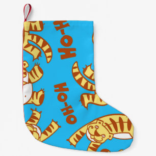 Tiger Cubs Cartoon: Funny Seamless. Small Christmas Stocking