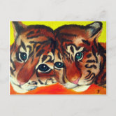 Adorable Baby Tiger Cub on White Postcard | Zazzle