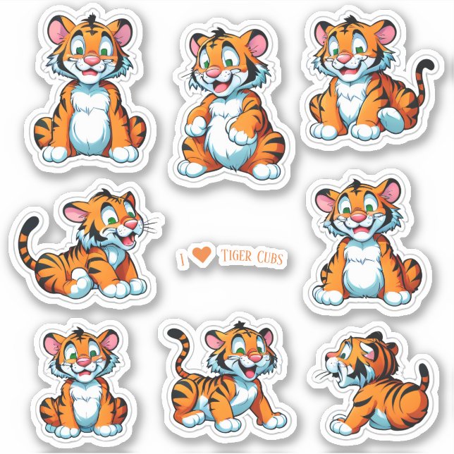 Tiger Cubs Scrapbook Stationery Stickers (Front)