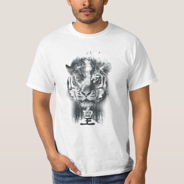 Tiger Design Double Exposed T-Shirt (Front)