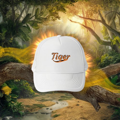 Tiger design on a black cap