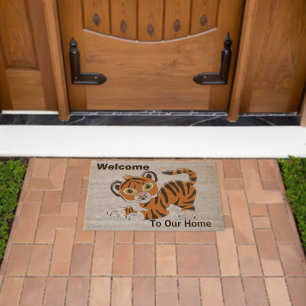 Tiger Design Personalised Fiber Doormat