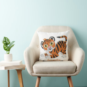 Tiger Design Personalised Throw Pillow