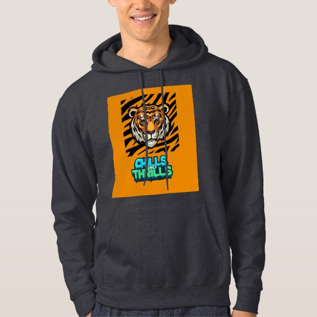Tiger Design Print  Hoodie (Front)
