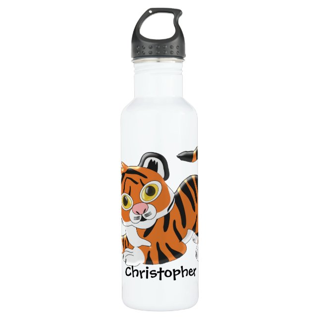 Tiger Design Stainless Steel Water Bottle (Front)