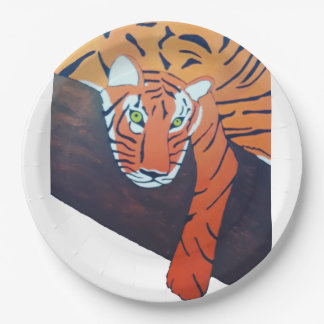 Tiger-Designed Plastic Plate