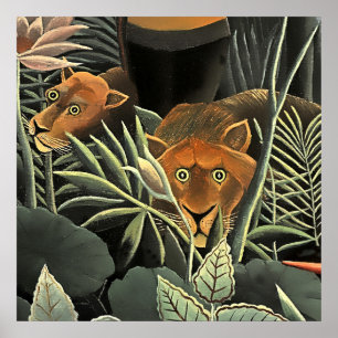 “Tiger - Detail from The Dream” by Henri Rousseau Poster