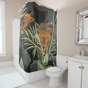 “Tiger - Detail from The Dream” by Henri Rousseau Shower Curtain