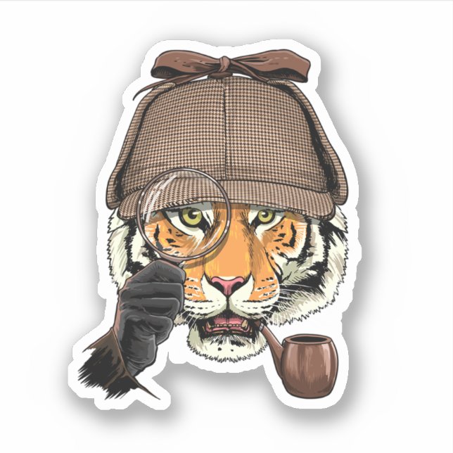 Tiger Detective Wildlife Tiger Safari Animal Lover Sticker (Front)