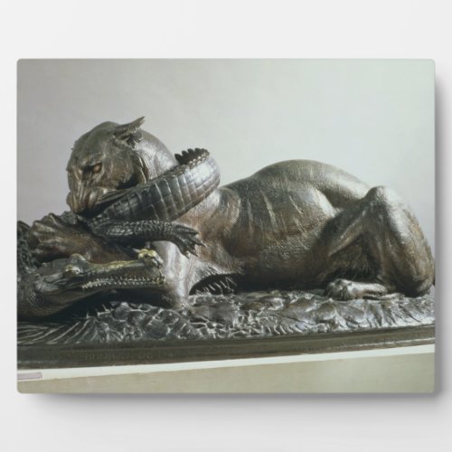 Tiger devouring an alligator 1832 bronze plaque