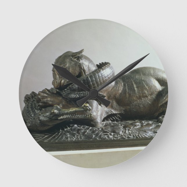 Tiger devouring to alligator, 1832 (bronze) round clock (Front)