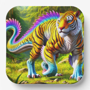 Tiger Dinosaur Paper Plates