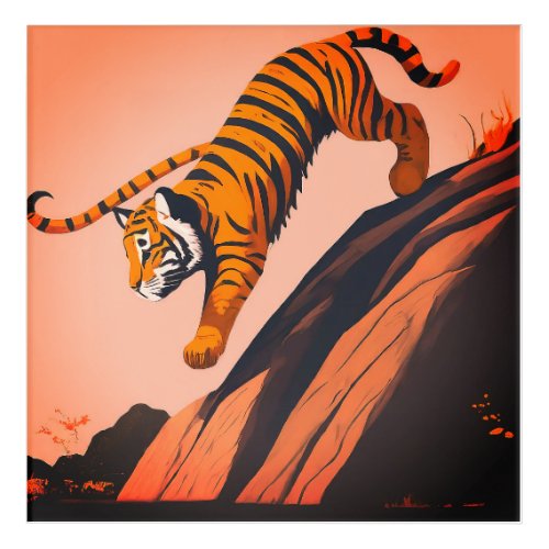 Tiger Dive Acrylic Print