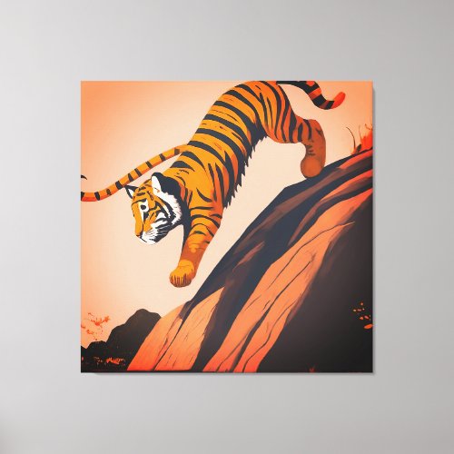 Tiger Dive Canvas Print
