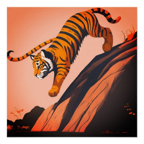 Tiger Dive Poster