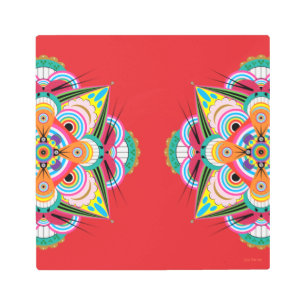 Tiger Dragon Mandala 12x12 Metal Print