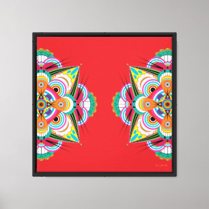 Tiger Dragon Mandala 16x16 Canvas Giclée Print