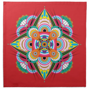 Tiger Dragon Mandala Cloth Napkin