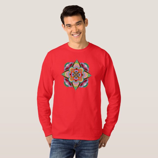 Tiger Dragon Mandala Unisex Long Sleeve Shirt (Front Full)