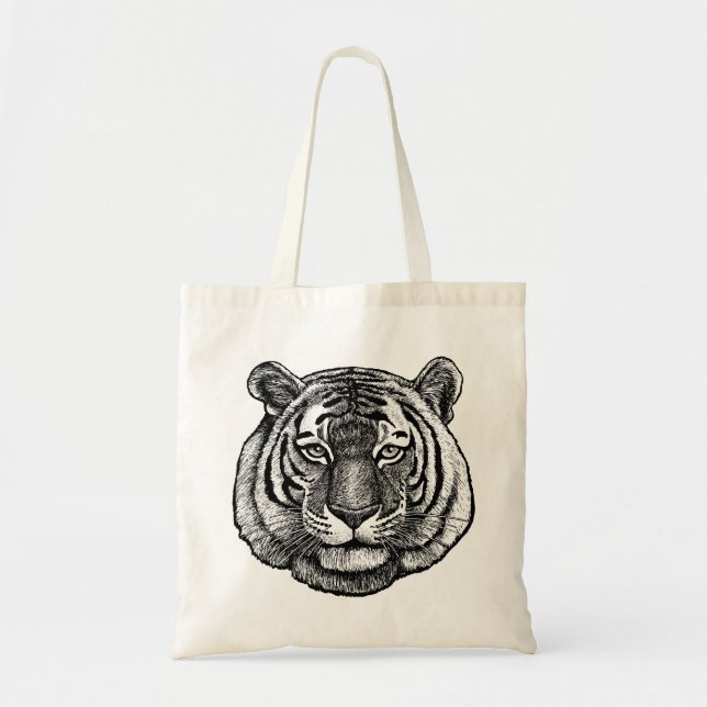 Tiger Drawing Tote Bag (Front)