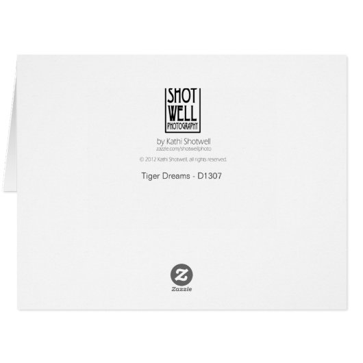 Tiger Dreams Card (Back Horizontal)