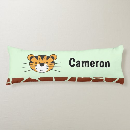 Tiger Dreams Personalized Tiger Head Body Pillow