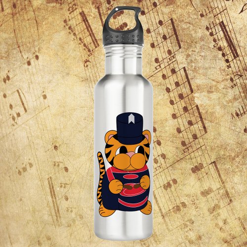 Tiger Drum Marching Band Navy Blue and Red Stainless Steel Water Bottle