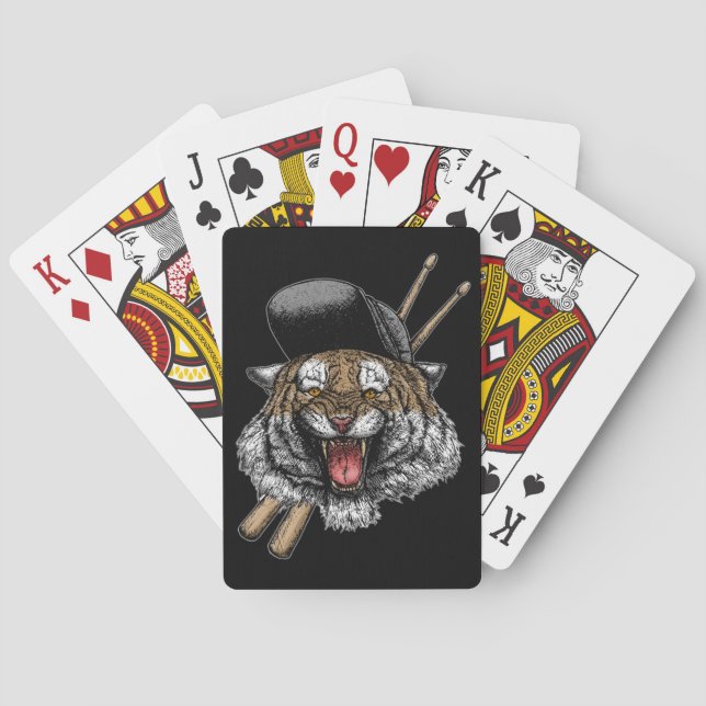 Tiger Drummer Poker Cards (Back)