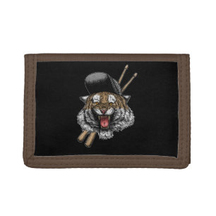 Tiger Drummer Tri-fold Wallet