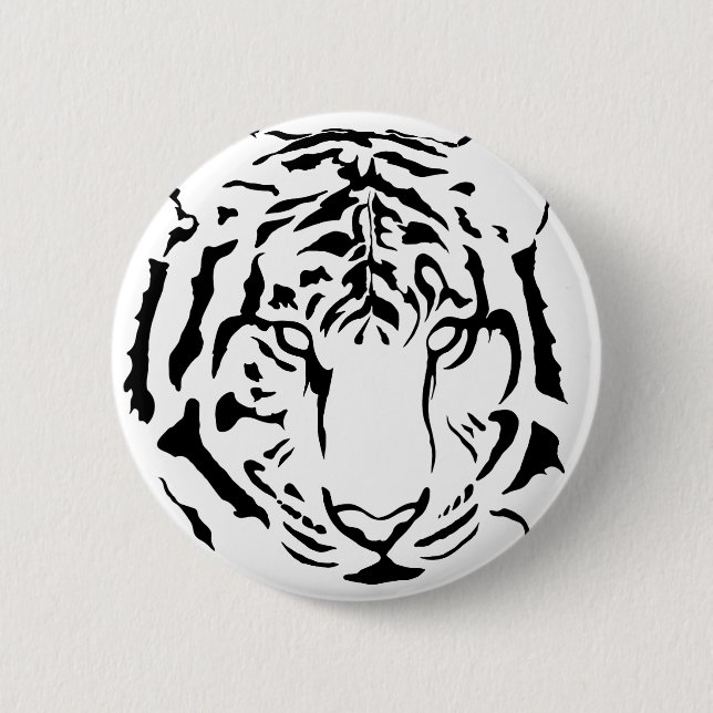 tiger eyes and stripes silhouette button (Front)