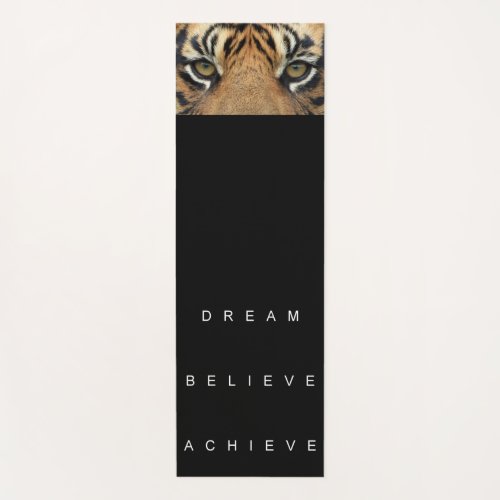 Tiger Eyes Black Template Motivational Quote Yoga Mat