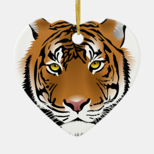 Tiger Eyes Ceramic Ornament