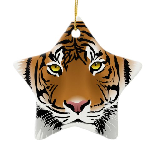 Tiger Eyes Ceramic Ornament