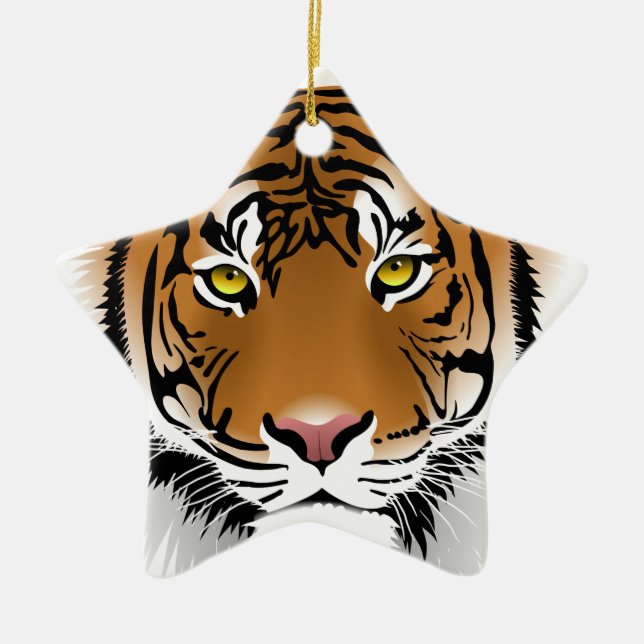 Tiger Eyes Ceramic Ornament (Front)
