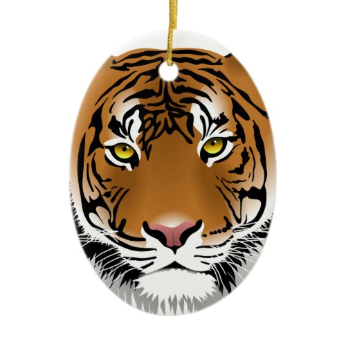 Tiger Eyes Ceramic Ornament