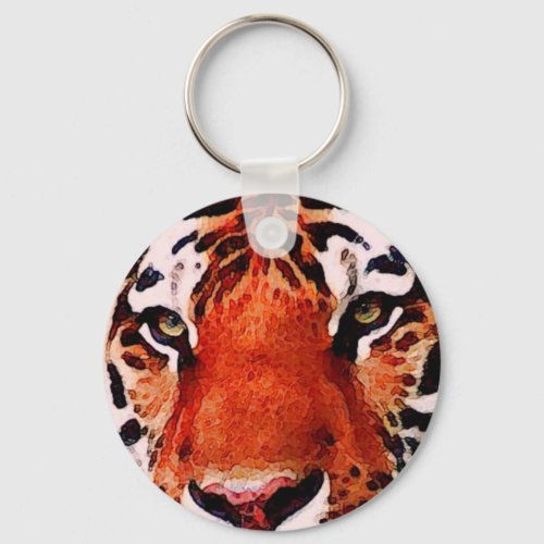 Tiger Eyes Custom Basic Button Keychain