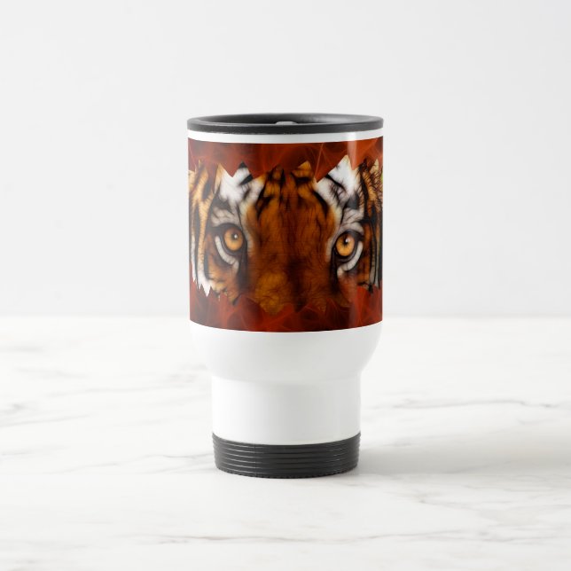 Tiger Eyes Fantasy Wildlife Travel Mug (Center)