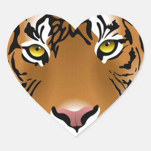 Tiger Eyes Heart Sticker