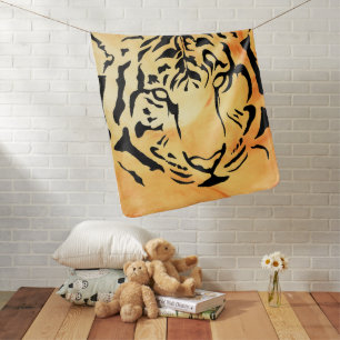 Tiger eyes in black silhouette baby blanket