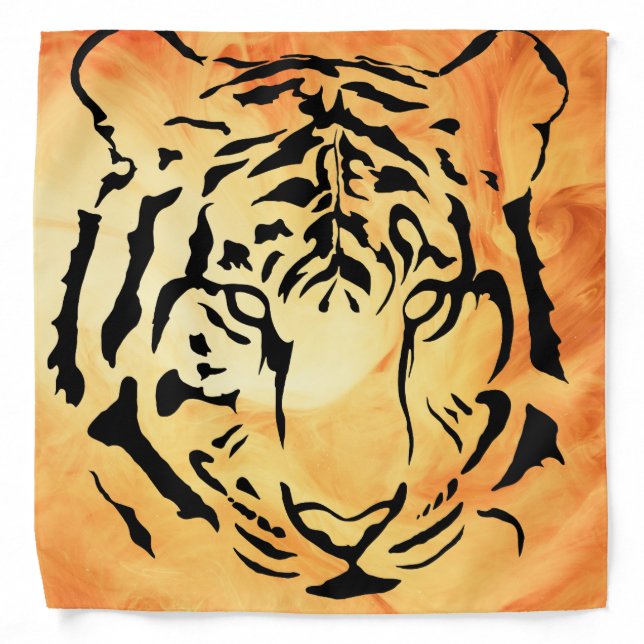 Tiger eyes in black silhouette bandana (Front)