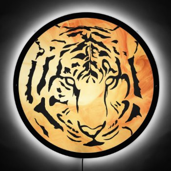 Tiger Eyes In Black Silhouette Led Sign by CandiCreations at Zazzle