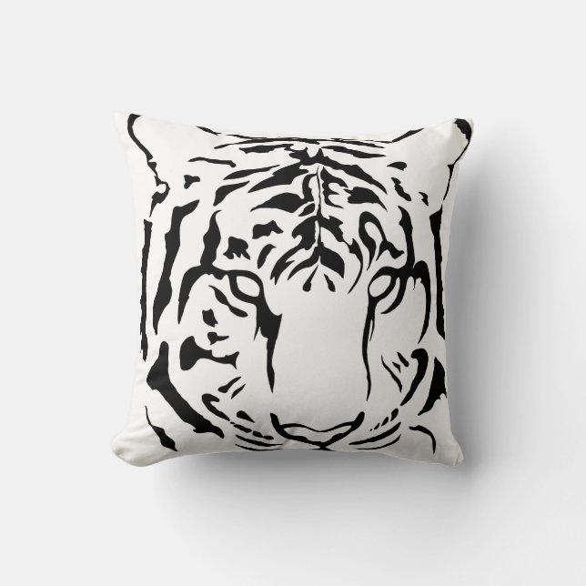 Tiger eyes in black silhouette throw pillow (Front)