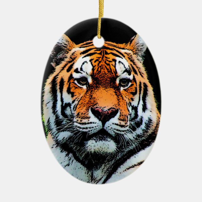 Tiger Eyes Inspirational Ceramic Ornament (Front)