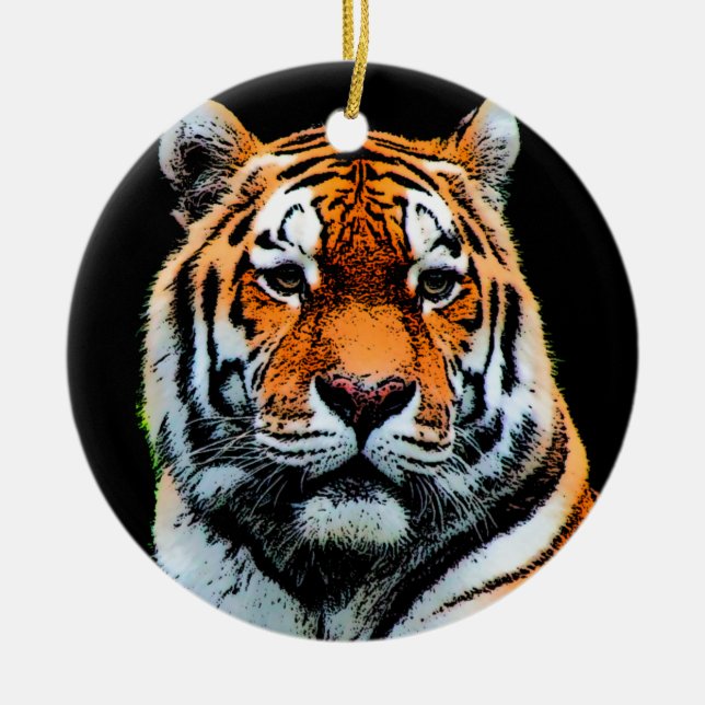 Tiger Eyes Inspirational Ceramic Ornament (Front)