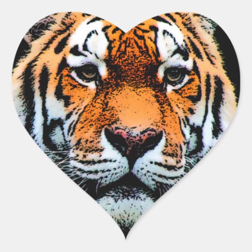 Tiger Eyes Inspirational Heart Sticker