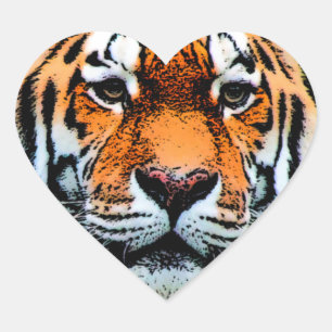 Tiger Eyes Inspirational Heart Sticker
