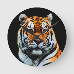 Tiger Eyes Inspirational Round Clock