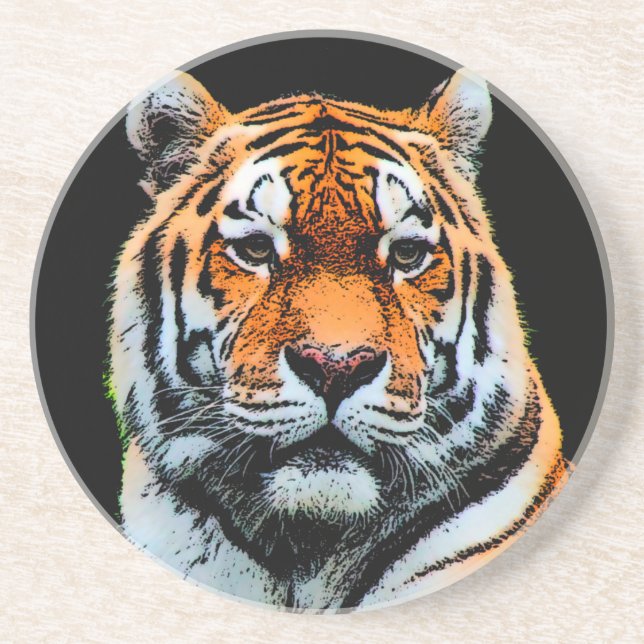 Tiger Eyes Inspirational Sandstone Coaster (Front)