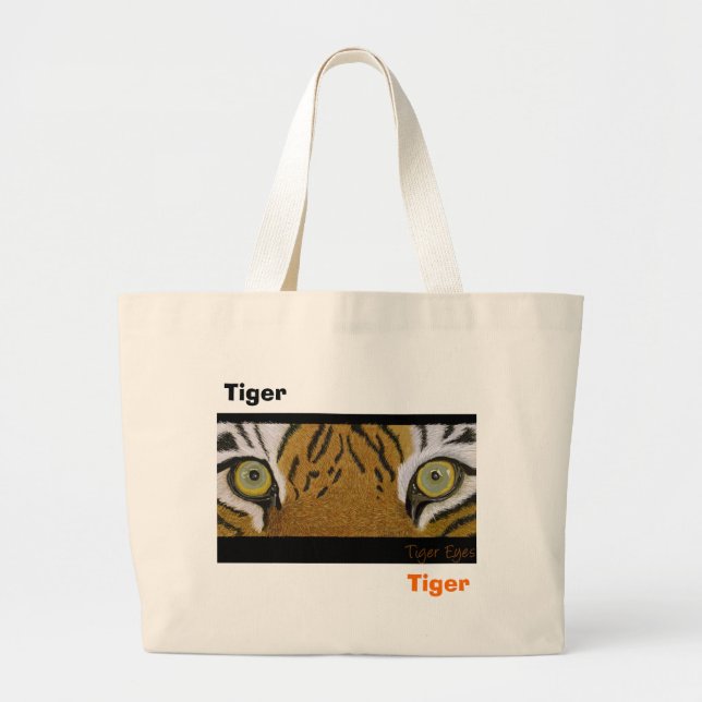 tiger eyes large tote bag (Front)