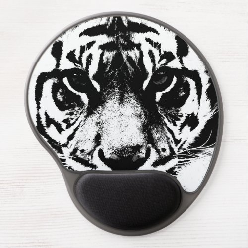 Tiger Eyes Look Black White Pop Art Gel Mouse Pad